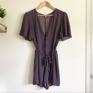 Polka Dot Romper Navy Blue & White | XIX Palms Shorts Jumpsuit